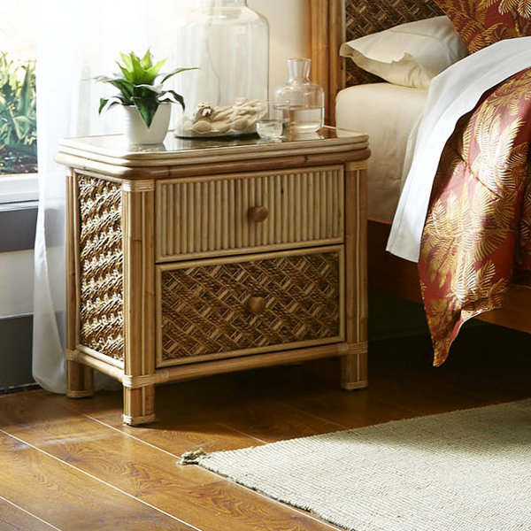 Bay Isle Home Jovani Rattan/Wicker Nightstand & Reviews Wayfair